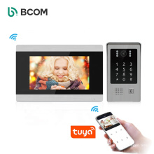 Sistema de intercomunicador de vídeo com tela de toque à prova d&#39;água de 7 &quot;senha e cartão para desbloquear o apartamento digital SIP